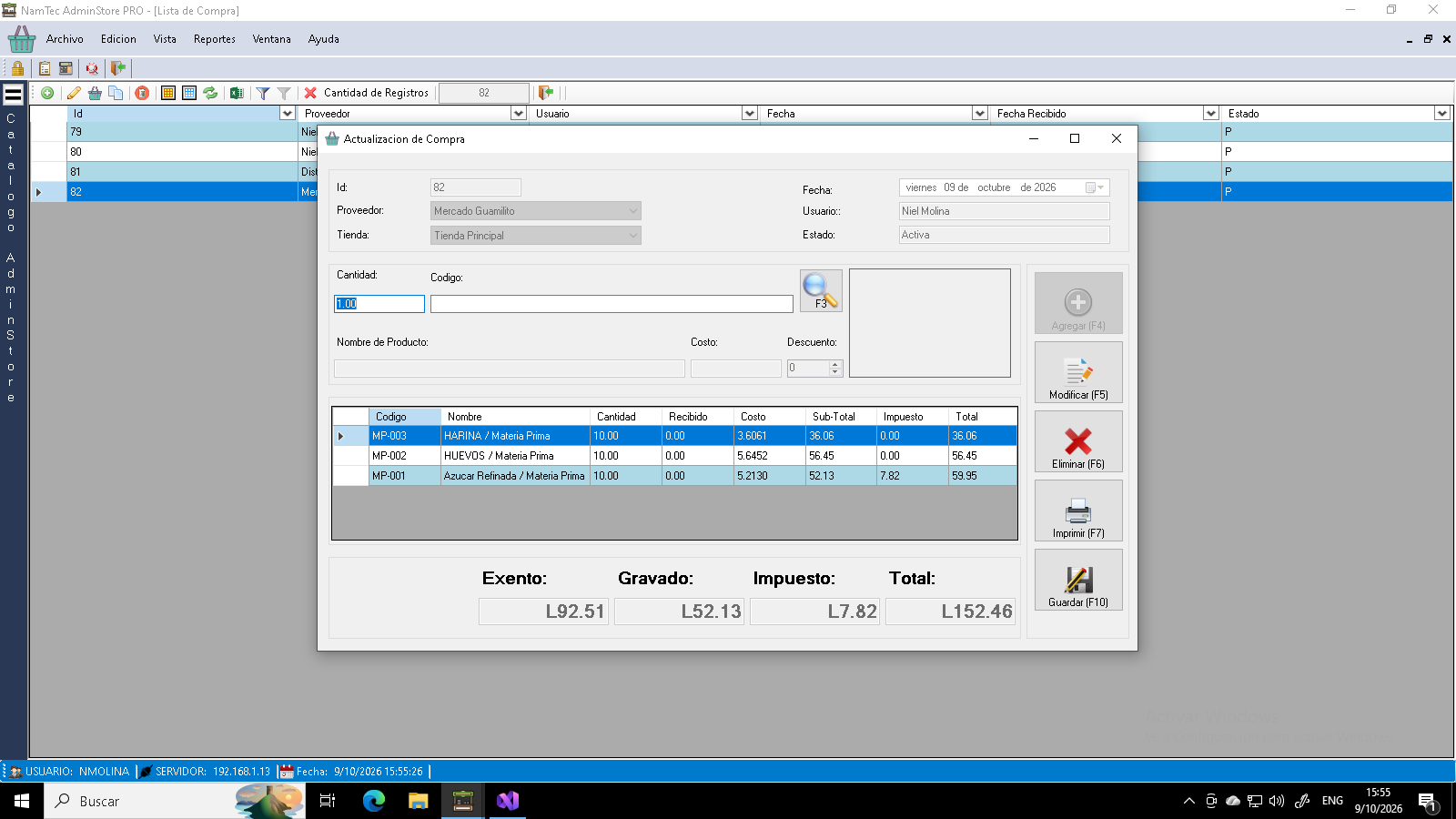 Cómo registrar una compra en AdminStore
